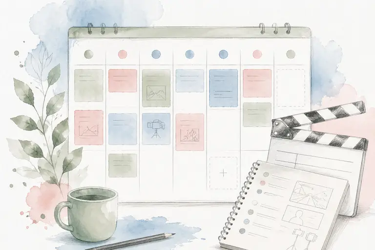 Production Calendar watercolor illustration