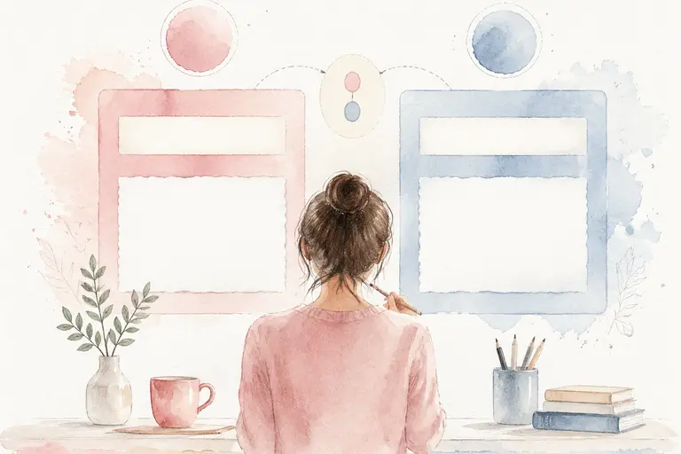 Title A/B watercolor illustration