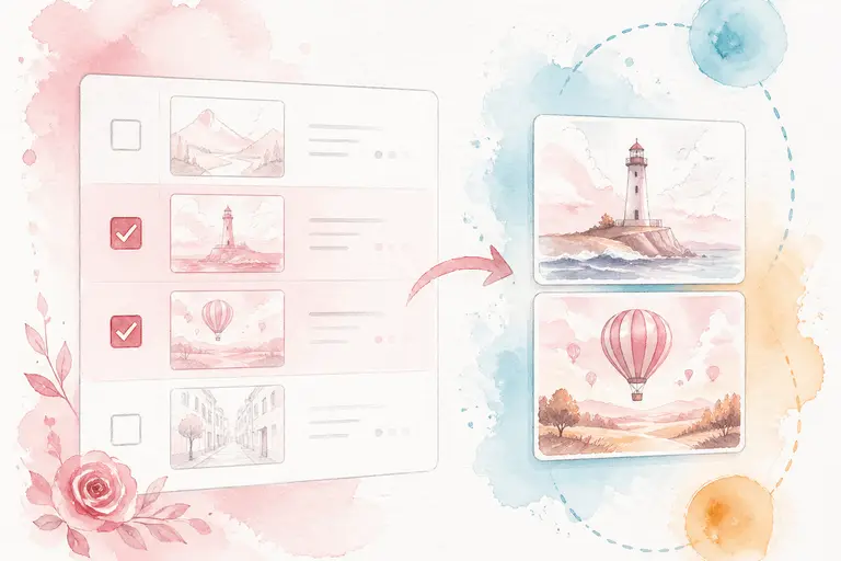 Select and generate only what you need watercolor illustration
