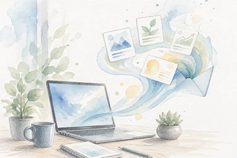 Spend less time finding topics every day watercolor illustration