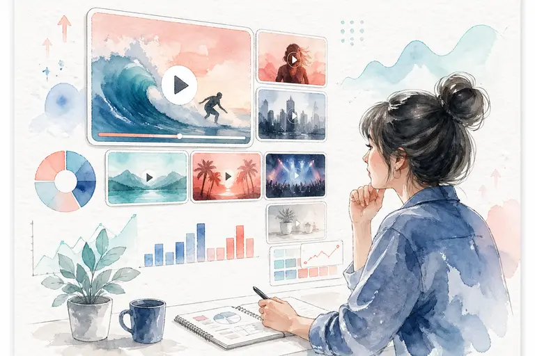 Hot Video Analysis watercolor illustration